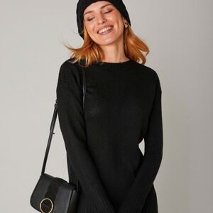 Blancheporte Žebrované pulovrové šaty černá 50