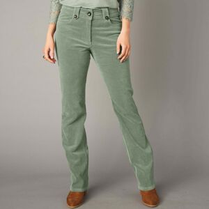 Blancheporte Rovné manšestrové kalhoty zelená 50