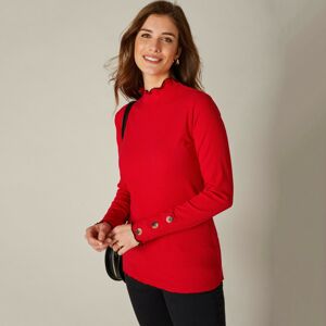 Blancheporte Žebrované tričko se stojáčkem červená 52