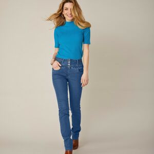 Blancheporte Rovné džíny s vysokým pasem, pro vysokou postavu modrá 48