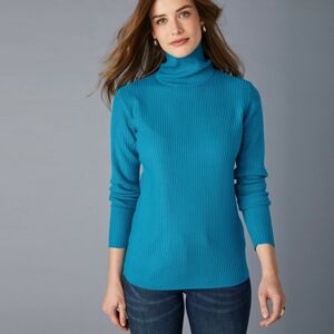 Blancheporte Žebrovaný pulovr s rolákem modrá 50