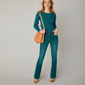 Blancheporte Bootcut barevné džíny smaragdová 40