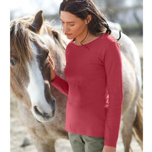 Blancheporte Jednobarevné tričko s dlouhými rukávy, z bio bavlny třešňová 50