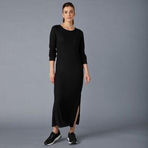 Blancheporte Žebrované dlouhé šaty černá 50