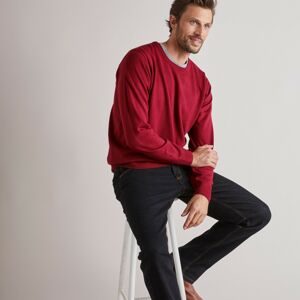 Blancheporte Jednobarevný pulovr s kulatým výstřihem karmínová 137/146 (4XL)