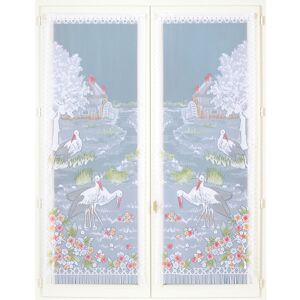 Blancheporte Dvojdílná vitrážová záclona s motivem labutí barevný potisk 60x220cm