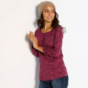 Blancheporte Tuniské tričko se žíhaným potiskem purpurový melír 54