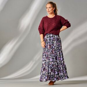 Blancheporte Dlouhá sukně s potiskem černá/lila 54