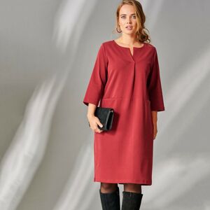 Blancheporte Šaty se 3/4 rukávy a s průstřihem ve výstřihu tmavě červená 54