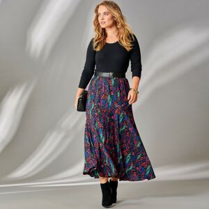 Blancheporte Krepová dlouhá sukně černá/fialová 50