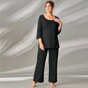 Blancheporte Jednobarevné vzdušné pyžamo černá 50