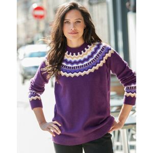 Blancheporte Žakárový třpytivý pulovr fialová 50