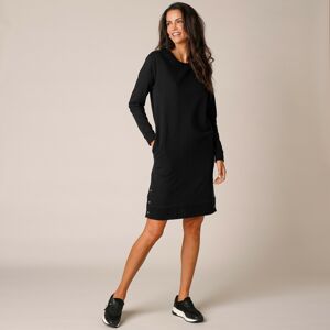 Blancheporte Meltonové mikinové šaty s dlouhými rukávy černá 50