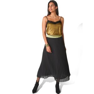 Blancheporte Plisovaná sukně se zlatým pasem černá 52