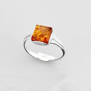 Blancheporte Nastavitelný prsten "kostička" z jantaru a stříbra prsten