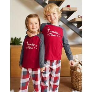 Blancheporte Dětské pyžamo s vánočním motivem a dlouhými rukávy šedá/červená 12 let