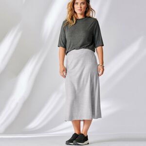 Blancheporte Polodlouhá sukně kašmírová na dotek šedý melír 50