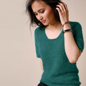 Blancheporte Jemný pulovr s krátkými rukávy smaragová 34/36
