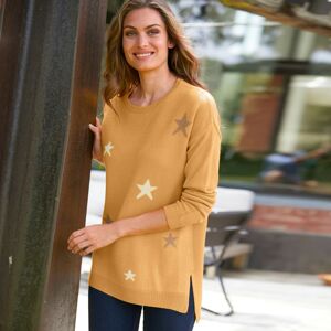 Blancheporte Žakárový pulovr s hvězdičkami medová 50