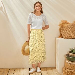 Blancheporte Dlouhá rozšířená sukně s minimalistickým vzorem žlutá 46/48