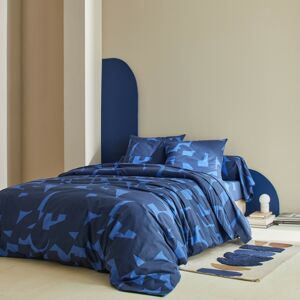 Blancheporte Povlečení Puzzle s geometrickým designem, bavlna modrá povlak na polštář 63x63cm