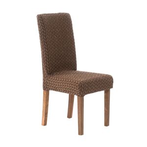 Blancheporte Pružný žakárový potah na židli s motivem rybí kosti hnědošedá na židli