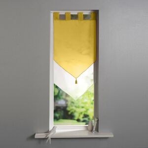 Blancheporte Dvojitá vitrážová záclonka do špičky žlutá/bílá 60x90 cm