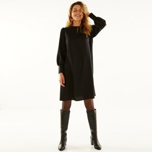Blancheporte Rovné krepové šaty, jednobarevné černá 36