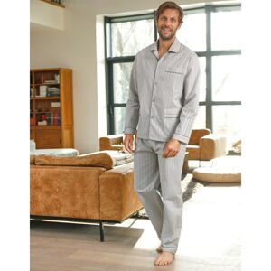 Blancheporte Pruhované pyžamo bavlněný flanel šedá 97/106 (L)