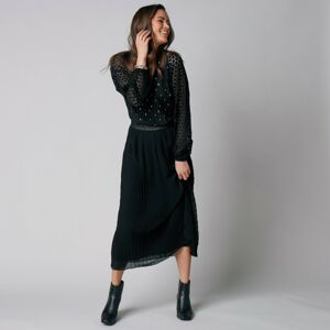 Blancheporte Dlouhá plisovaná sukně z voálu černá 52