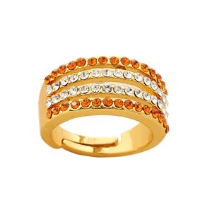 Blancheporte Pozlacený víceřadý prsten s křišťály zlatá uni