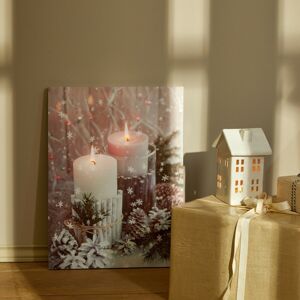 Blancheporte Světelný obraz s motivem svíček šedá/bílá/zelená