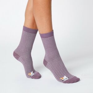Blancheporte Sada 3 párů pruhovaných ponožek se zvířecím motivem šedá/růžová 39/42