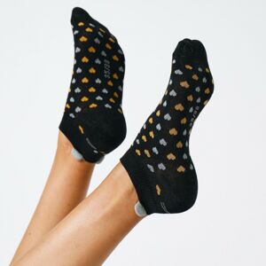 Blancheporte Sada 3 párů krátkých ponožek s 3D motivem kočky černá/medová 35/38
