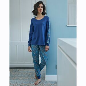 Blancheporte Pyžamo s kalhotami s potiskem listů modrošedá 34/36