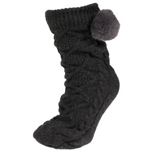 Blancheporte Bačkorové ponožky s copánkovým vzorem tmavě šedá 39/41