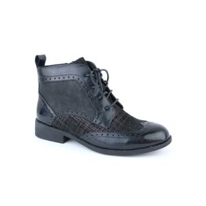 Blancheporte Elegantní boty s tkaničkami a lakovanými vsadkami černá 36