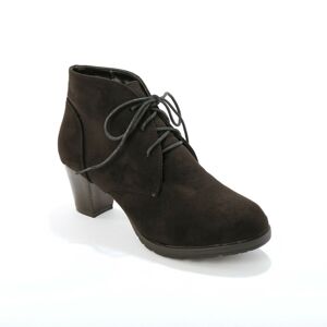 Blancheporte Kotníkové boty na podpatku v dřevěném vzhledu černá 39