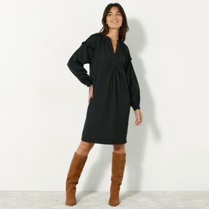 Blancheporte Jednobarevné rovné šaty z recyklovaného polyesteru (1) černá 46