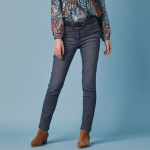 Blancheporte Rovné džíny s výšivkou motýla šedá 50