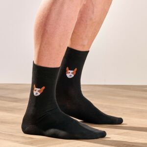 Blancheporte Sada 3 párů ponožek s originálním vzorem černá 43/46