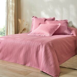Blancheporte Prošívaný přehoz na postel s geometrickým vzorem, mikrovlákno růžové dřevo 180x220cm