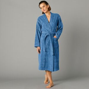 Blancheporte Jednobarevný župan s kimono límcem, pro dospělé osoby modrá džínová 38/40