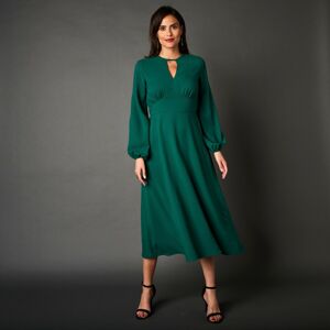 Blancheporte Polodlouhé jednobarevné šaty zelená 50