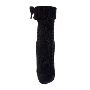 Blancheporte Hřejivé žinylkové ponožky s copánkovém vzorem, protiskluzová podrážka černá 39/41