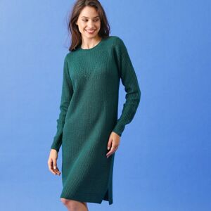 Blancheporte Šaty s hladkým pleteným vzorem smaragdová 34/36