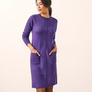 Blancheporte Pulovrové šaty s kapsami fialová 34/36